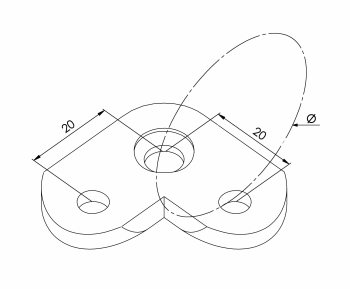 90 Deg Handrail Saddles - Model 0303 CAD Drawing
